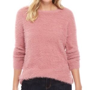 NWT Ellen Tracy Pink Eyelash Sweater